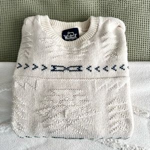 White knit Woolrich sweater (Mens: L)